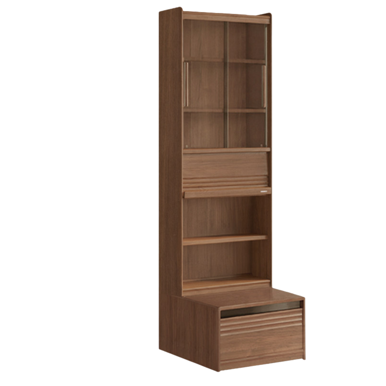 Black Walnut, Sandalwood, Oak, Ash Solid Wood Combination Bookcase with Floor Display and Luxury Storage