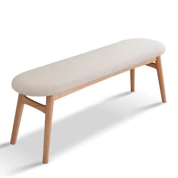 Oak solid wood long soft package bench: