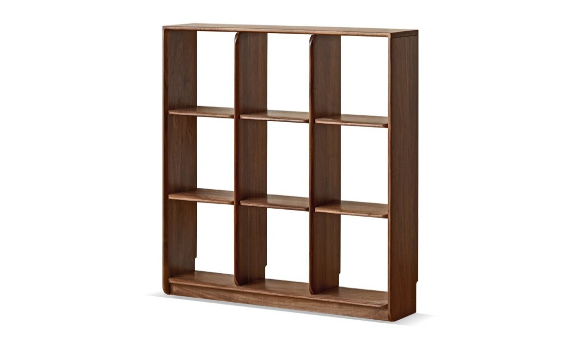 Black walnut solid wood bookshelf shelf free lattice combination"-