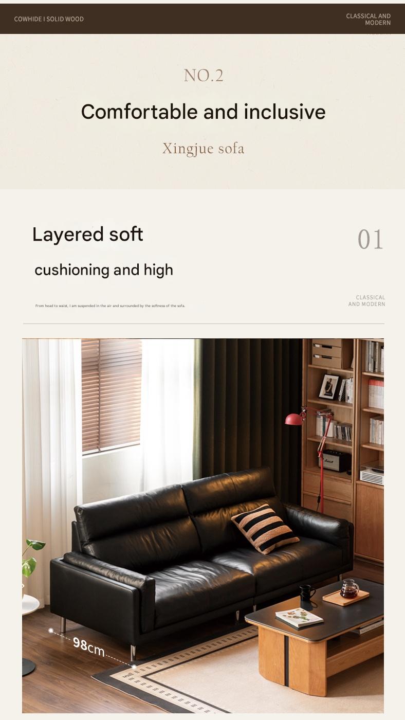 Italian Luxury Leather Sofa  High-Back