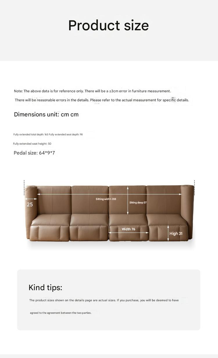 Electric Sofa Genuine Leather zero wall italian light luxury