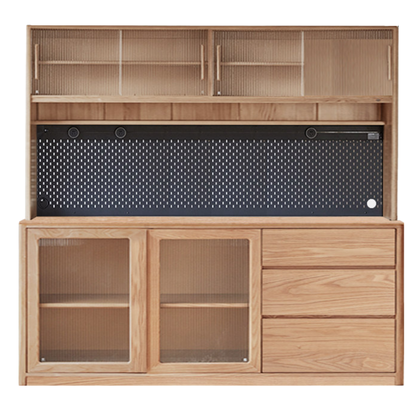 Ash Solid Wood White Wax Rock Plate Sideboard