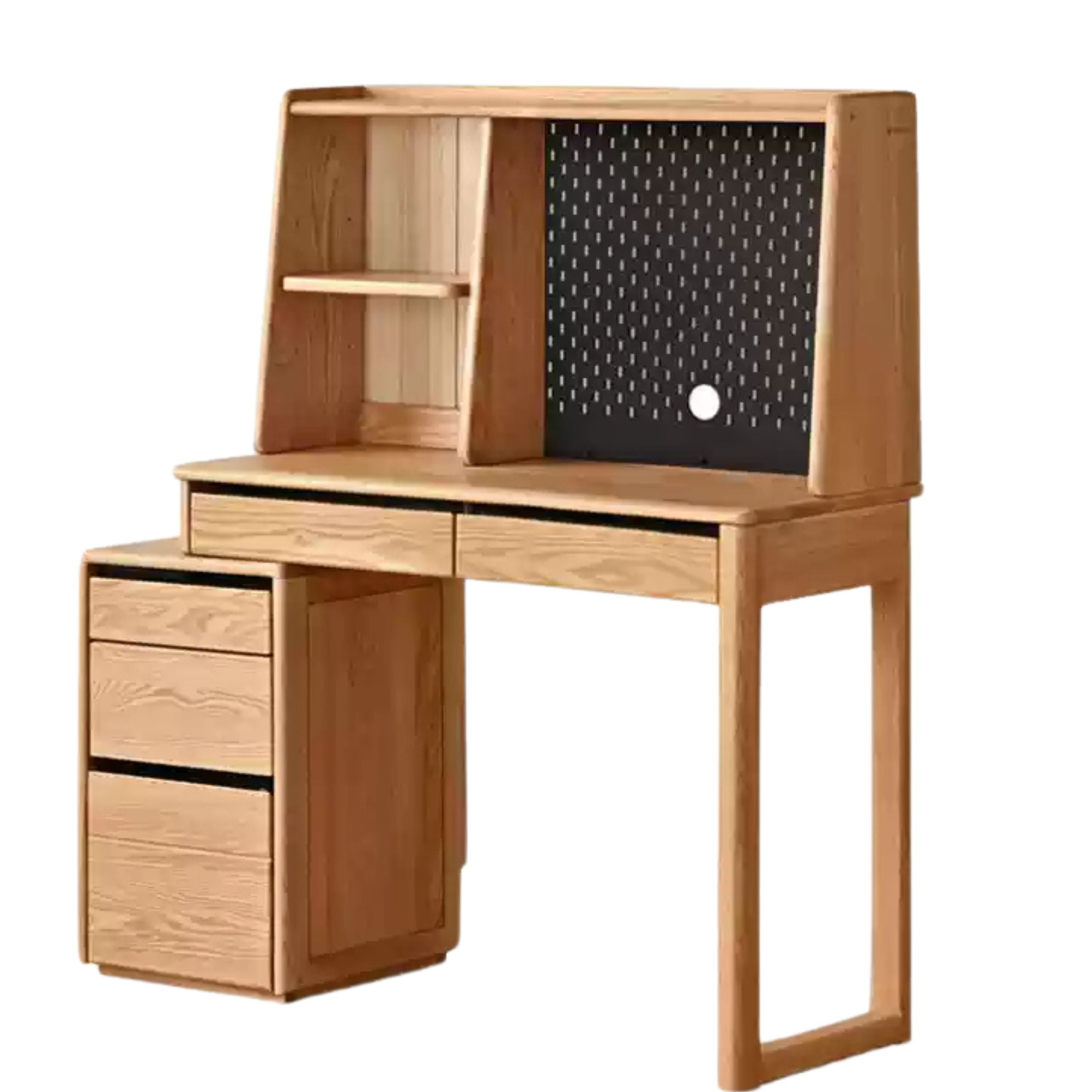 Oak Solid Wood Modern Computer Retractable Table