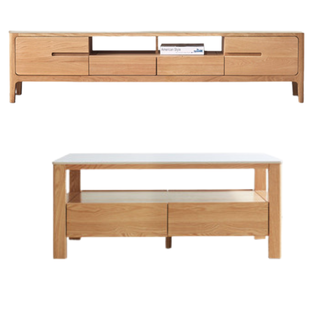 Oak Solid Wood TV Stand: