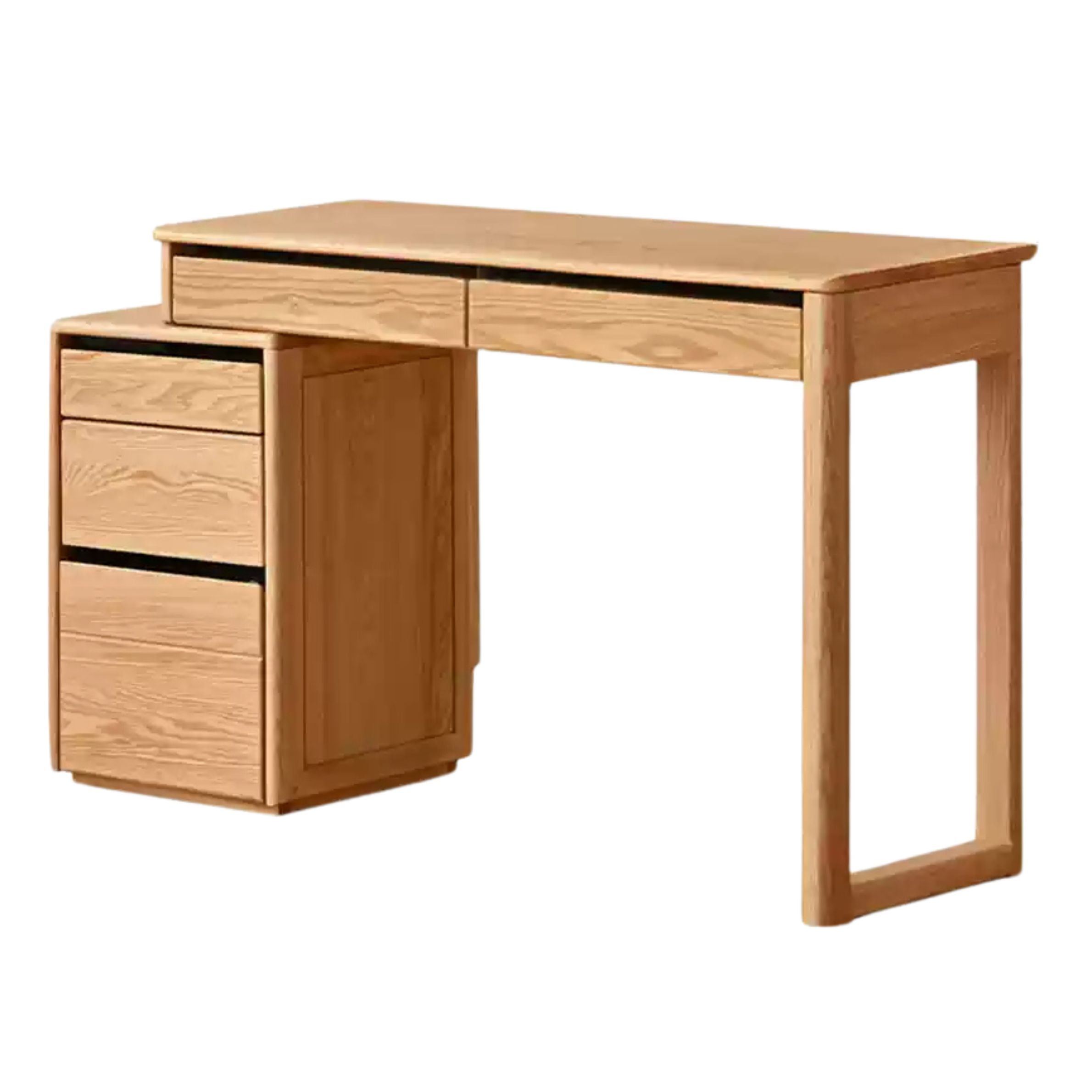 Oak Solid Wood Modern Computer Retractable Table