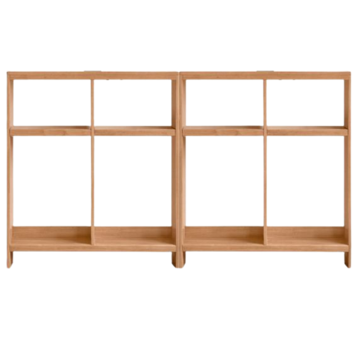Solid RubberWood Sofa Back Console Table with Open Storage Shelves