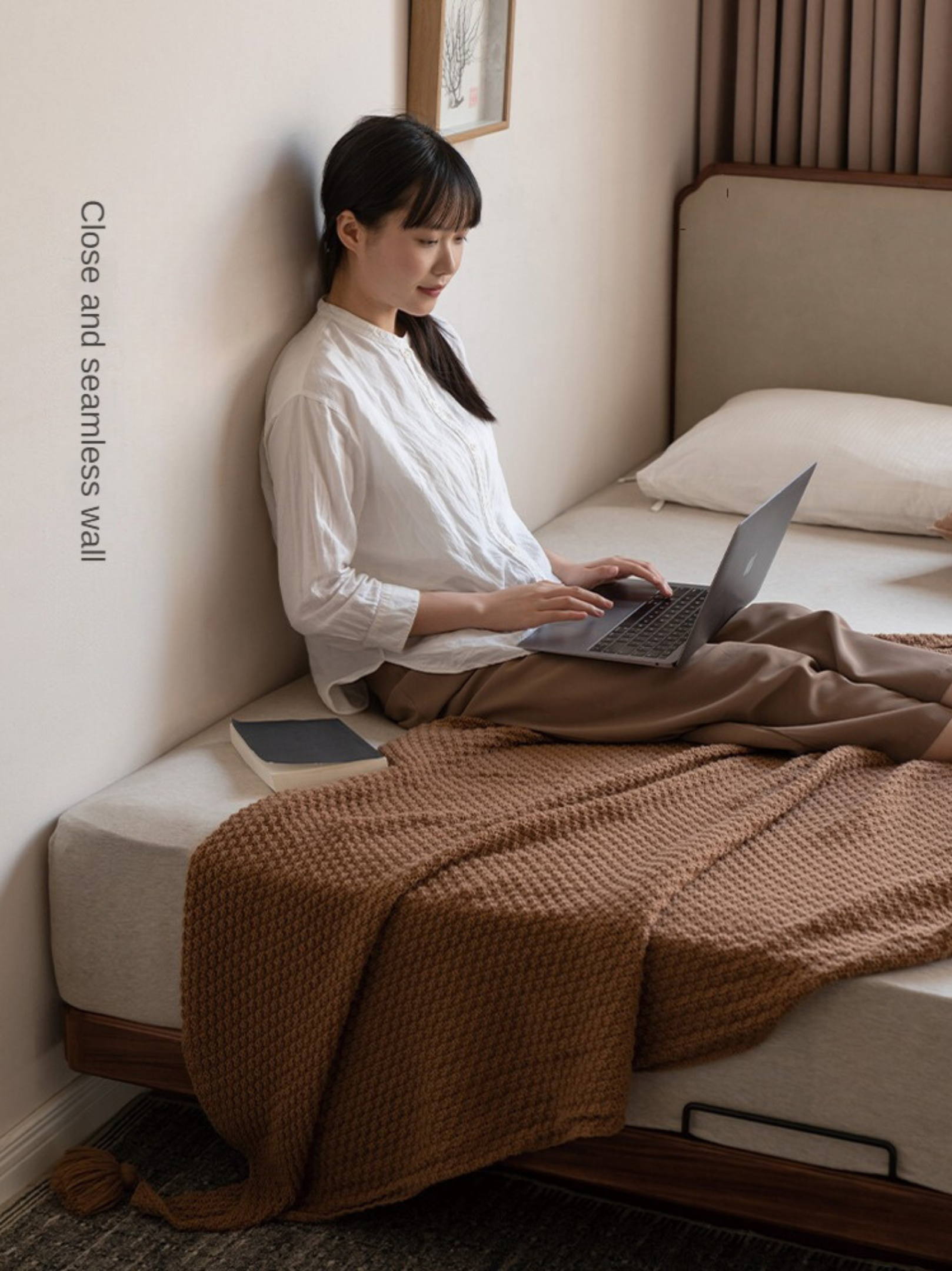 North American black walnut, Oak technical cloth organic leather soft suspended bed<