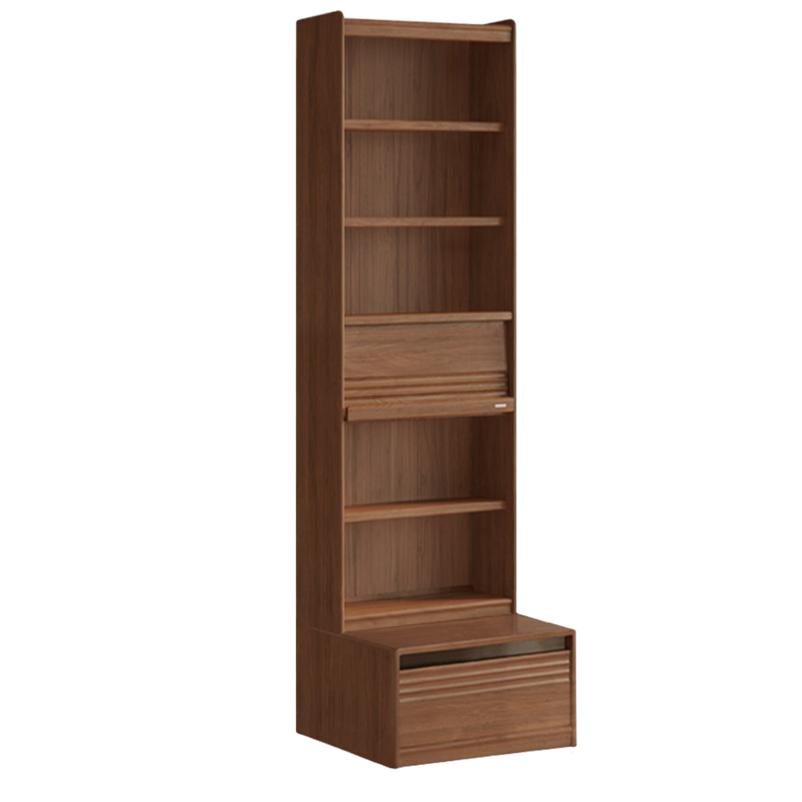 Black Walnut, Sandalwood, Oak, Ash Solid Wood Combination Bookcase with Floor Display and Luxury Storage