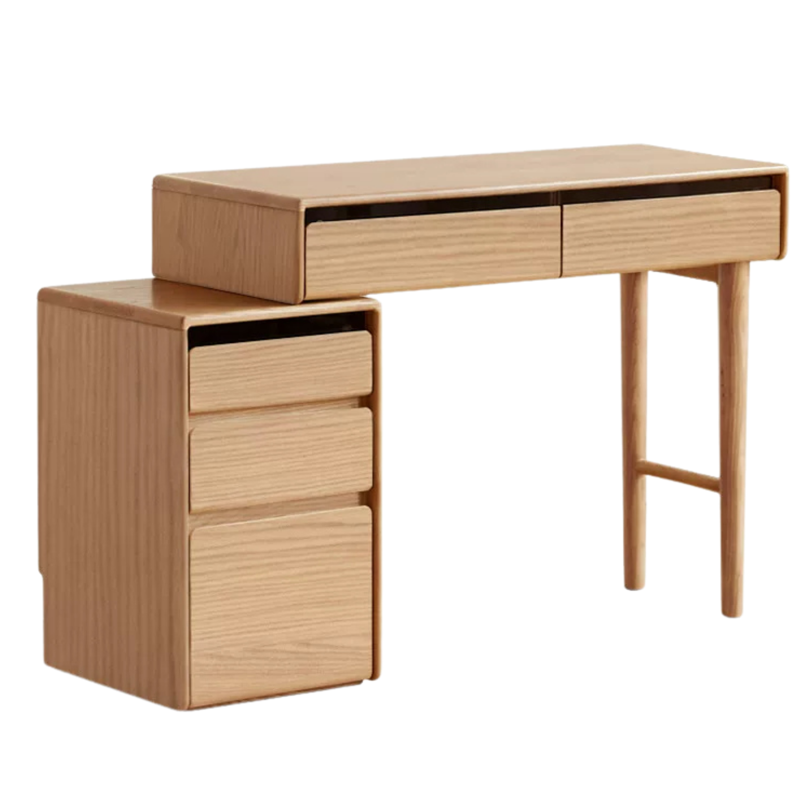Ash, White Ash, Oak Solid Wood Modern Retractable Vanity Table