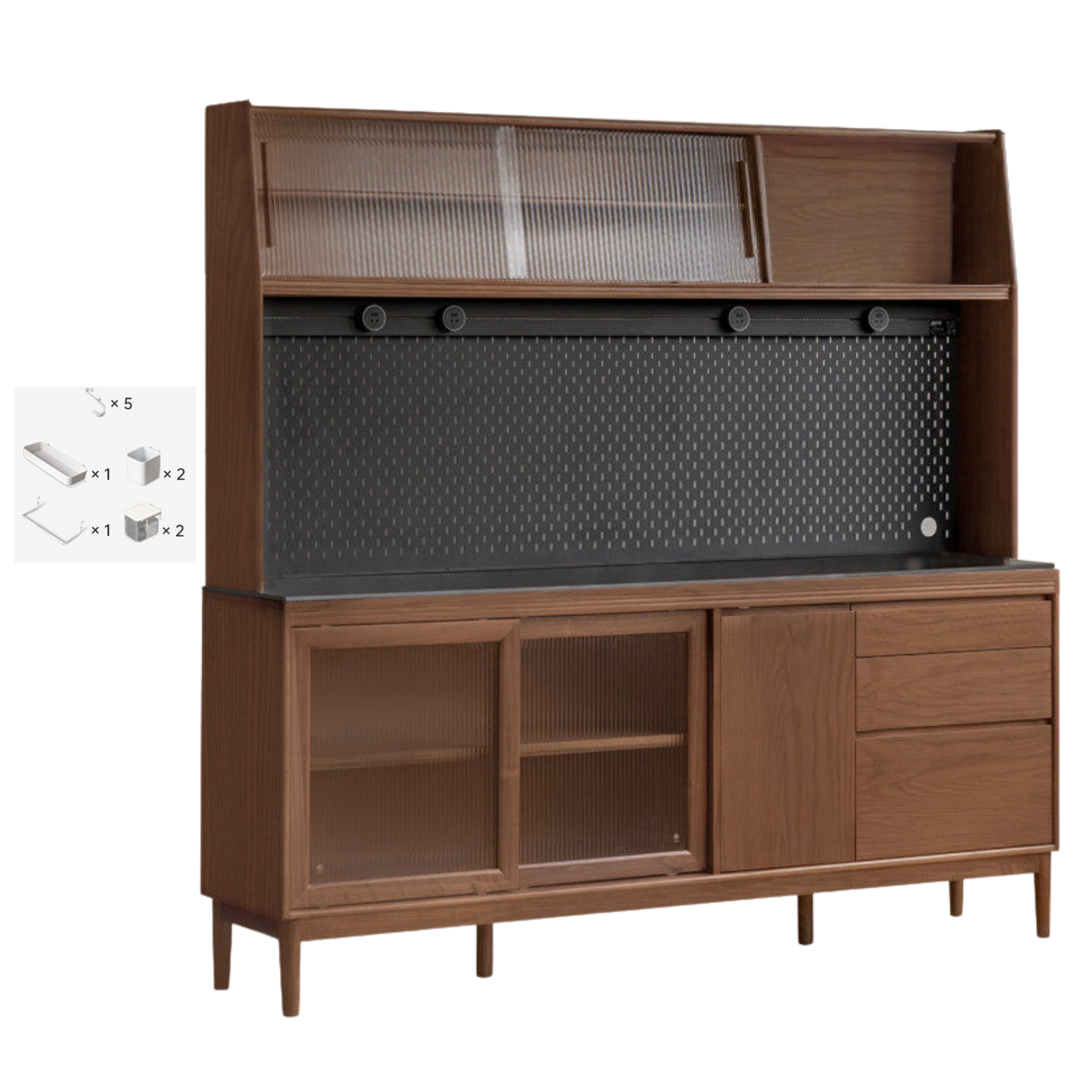 Black Walnut, Oak, Sandalwood, Ash, White Ash Solid Wood Rock Board Sideboard