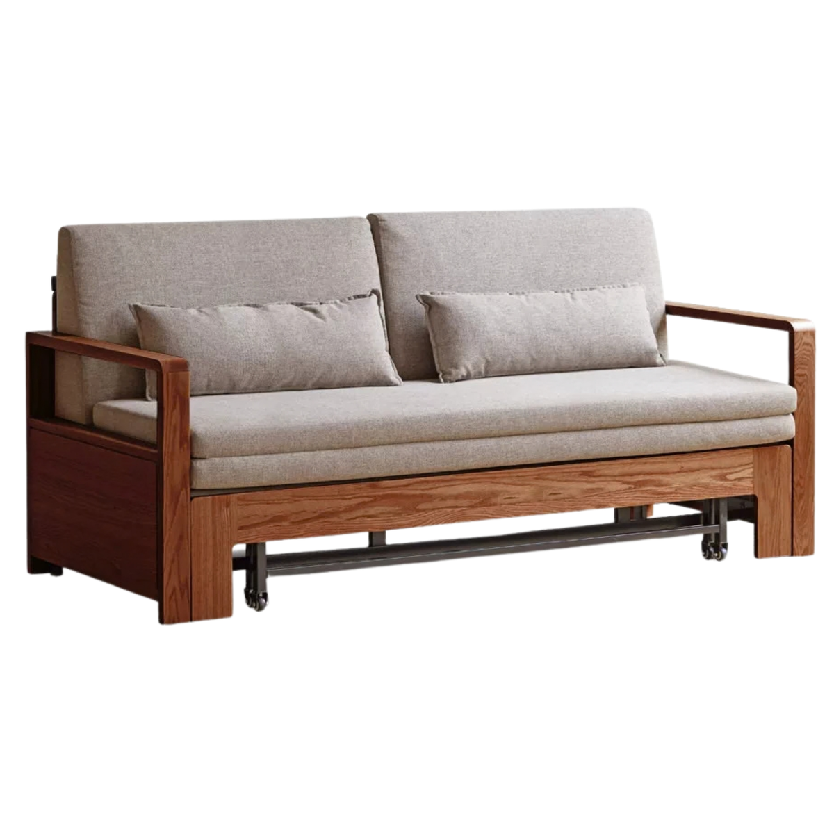 Oak, Ash Solid Wood Modern Dual-Use Sofa Bed