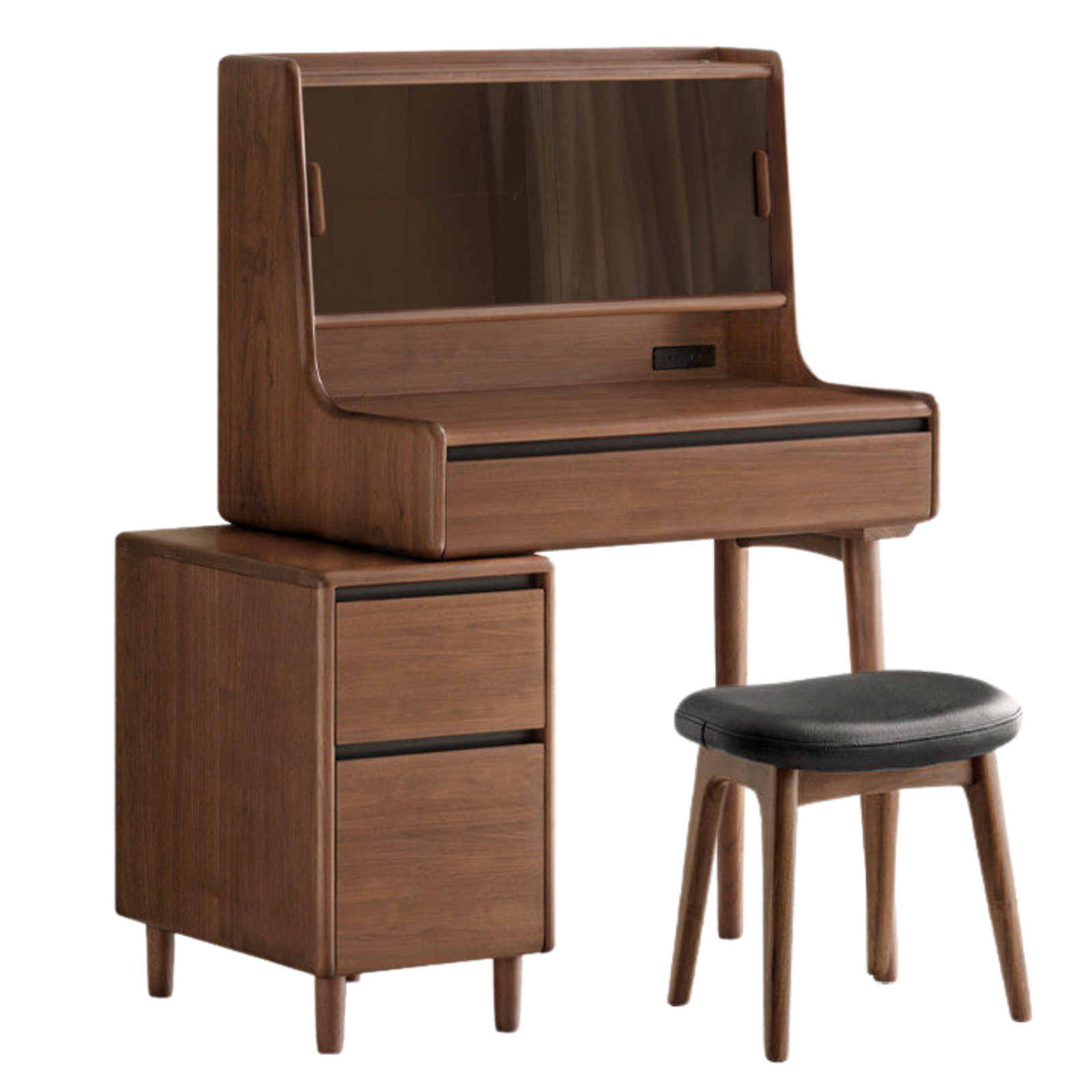 Black Walnut, Sandalwood Solid Wood Light Luxury Multifunctional Vanity Table