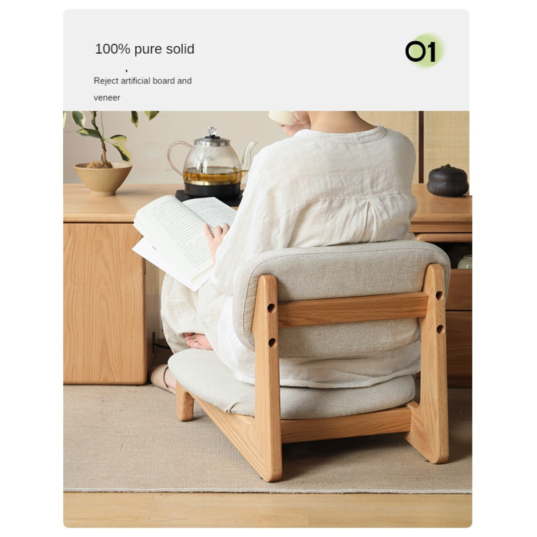 Oak Solid Wood Tea Chair Japanese Style: