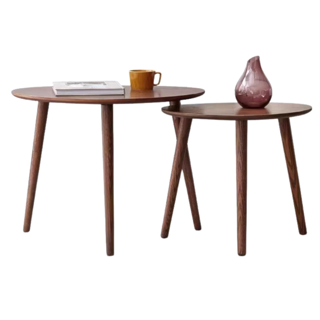 Oak Solid Wood walnut color Tea Table -