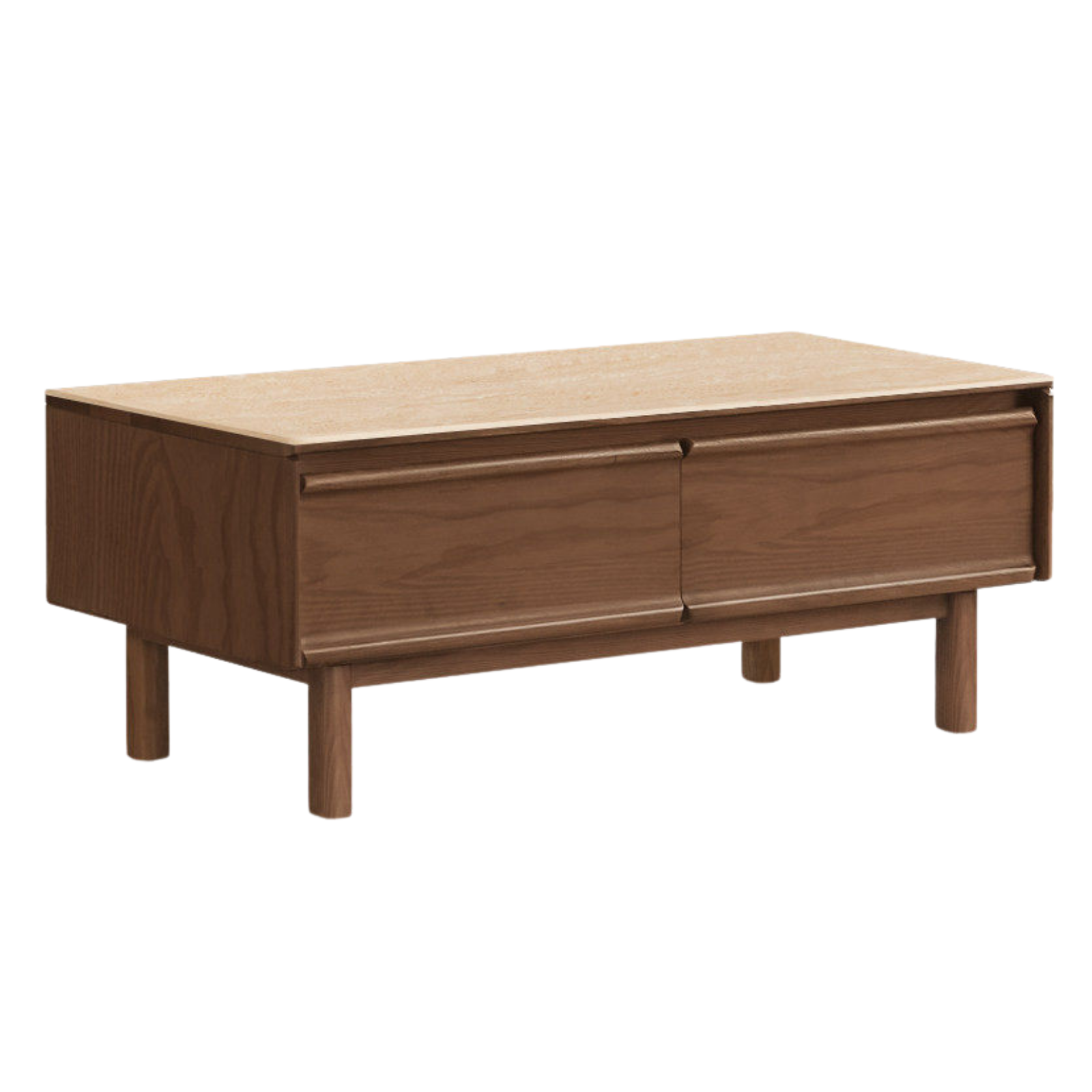 Black Walnut, Ash, Oak Solid Wood, Solid Longan Hardwood Modern Coffee Table