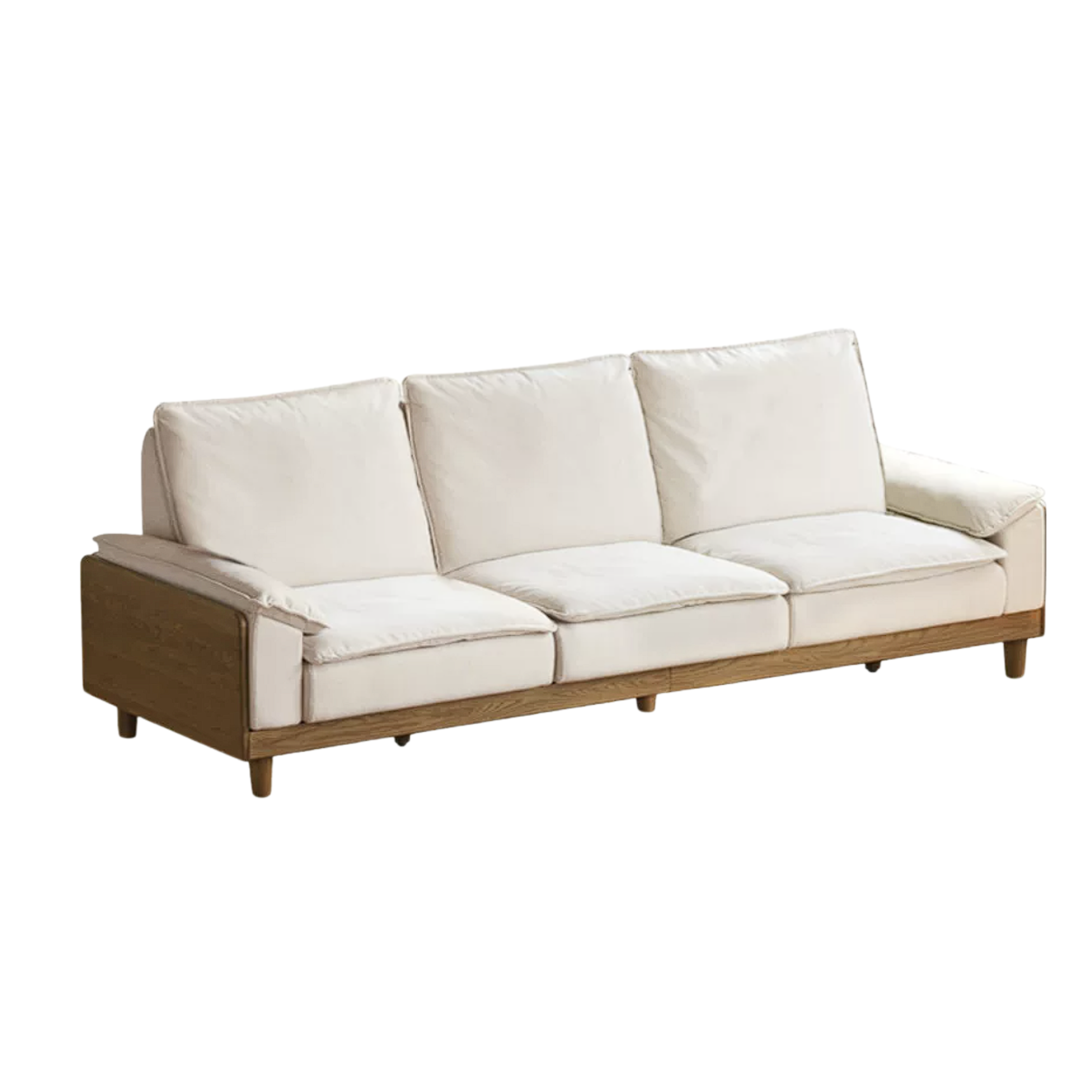 Red Oak, White Oak, Ash Solid Wood Linen Track Arm Sofa