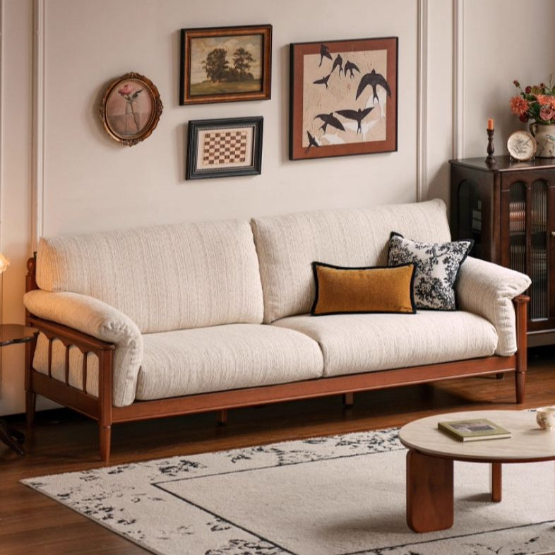 Poplar Solid Wood Sofa  French Retro