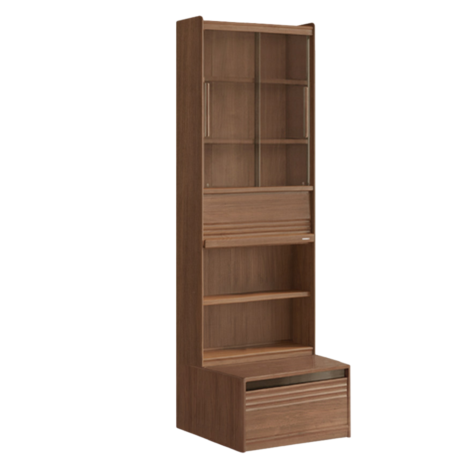 Black Walnut, Sandalwood, Oak, Ash Solid Wood Combination Bookcase with Floor Display and Luxury Storage