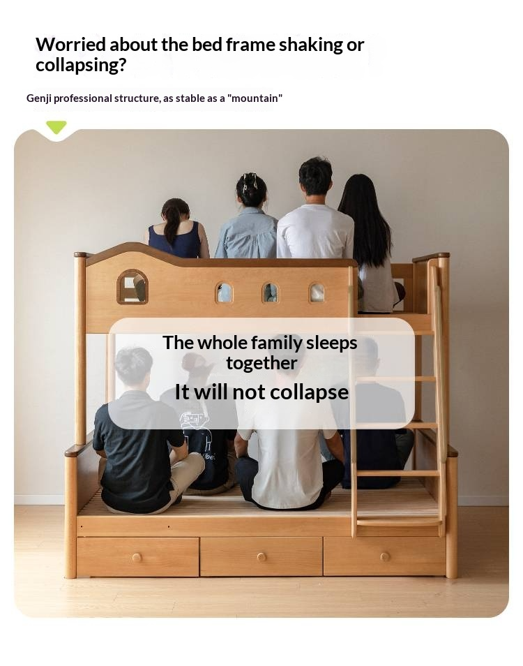 Beech Solid Wood Detachable Bunk Bed with Playful Design