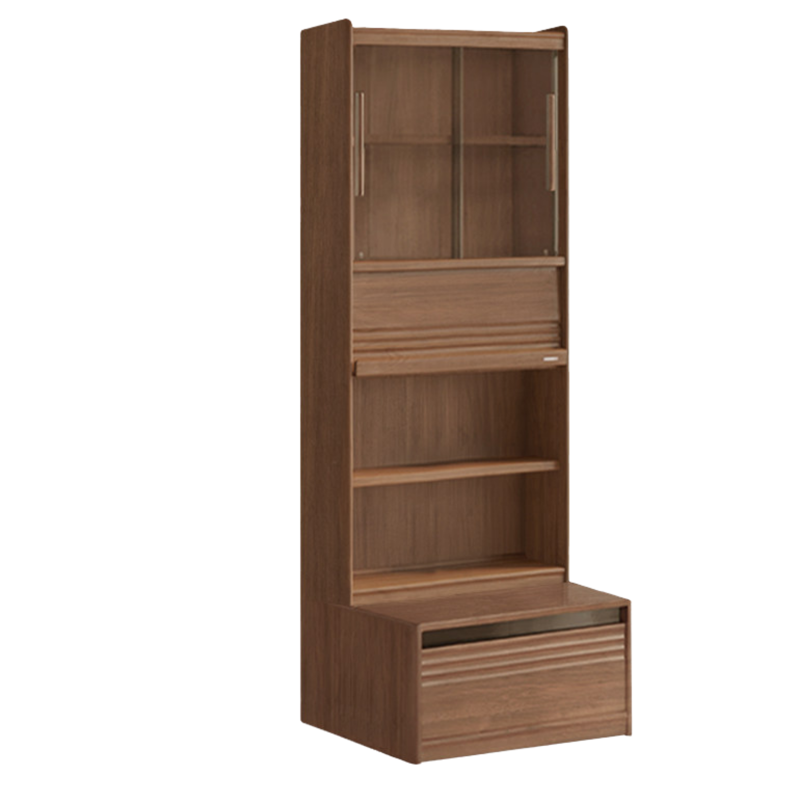 Black Walnut, Sandalwood, Oak, Ash Solid Wood Combination Bookcase with Floor Display and Luxury Storage