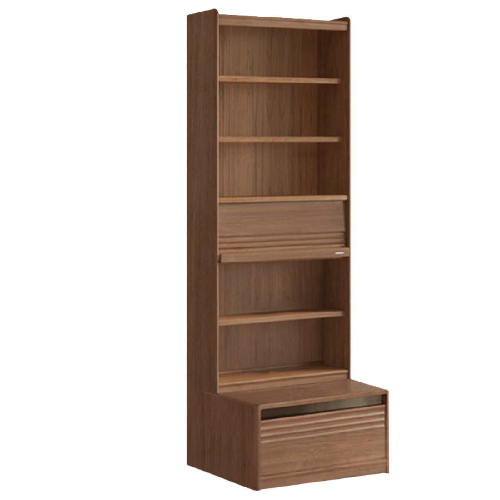 Black Walnut, Sandalwood, Oak, Ash Solid Wood Combination Bookcase with Floor Display and Luxury Storage