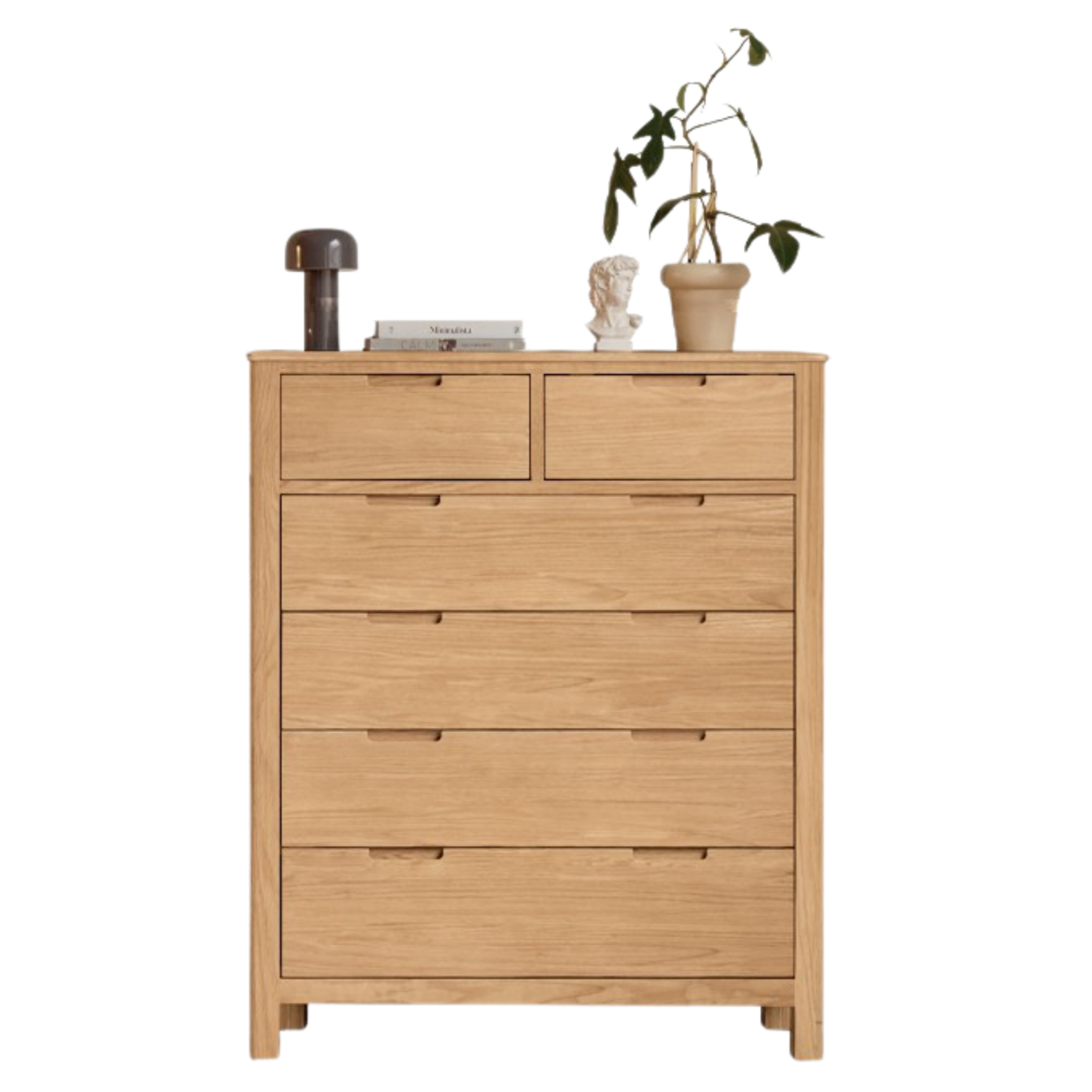 Oak Solid Wood, Solid Rubberwood Nordic Chest of Drawers