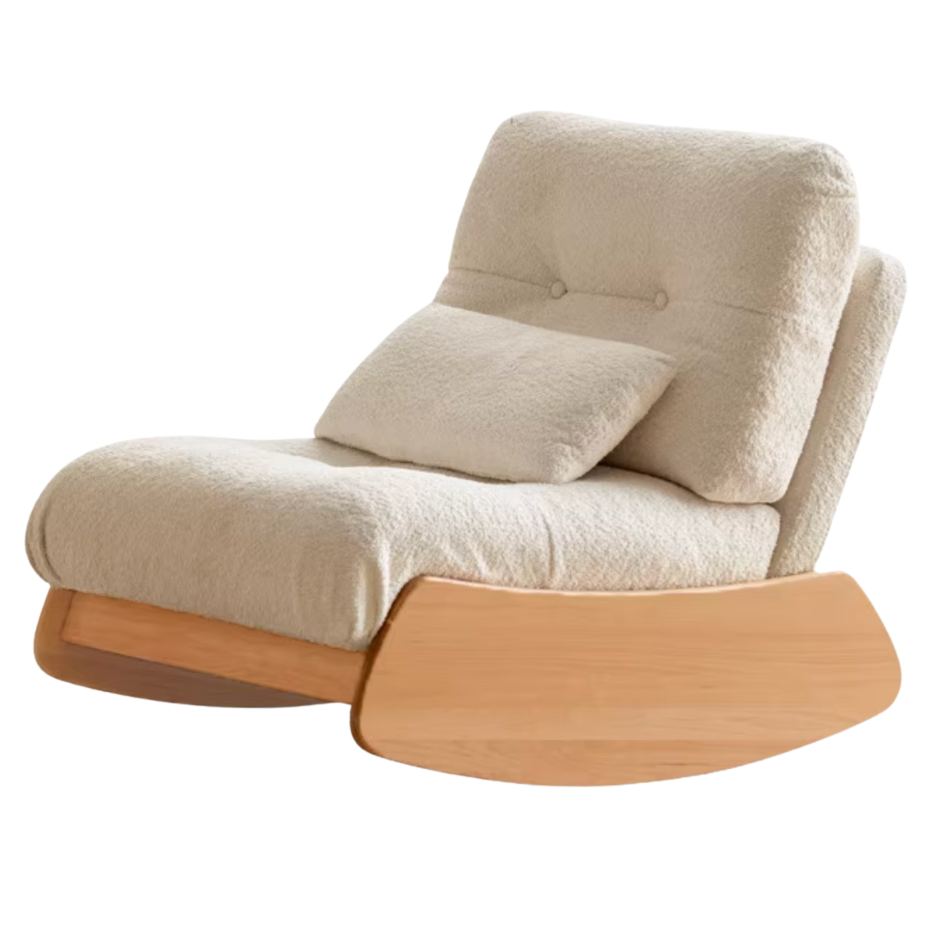 Oak, Beech Solid Wood Sheep Velvet-Cloud Cotton Leisure Chair)