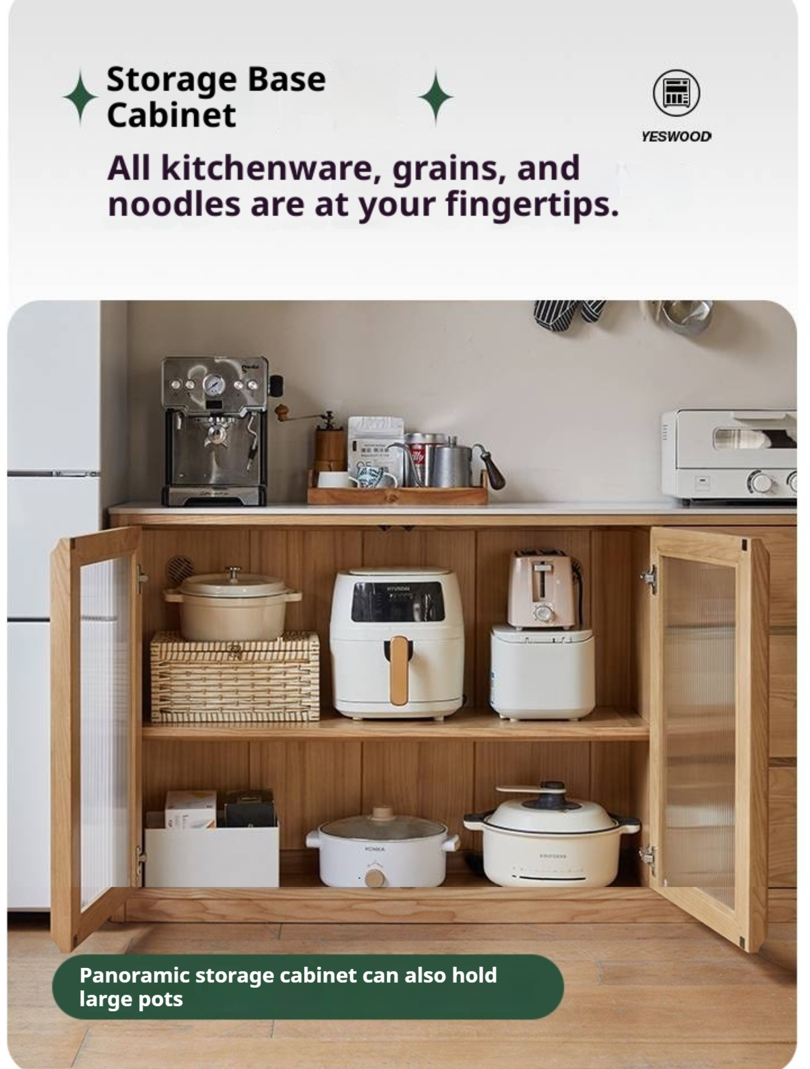 Ash Solid Wood White Wax Rock Plate Sideboard