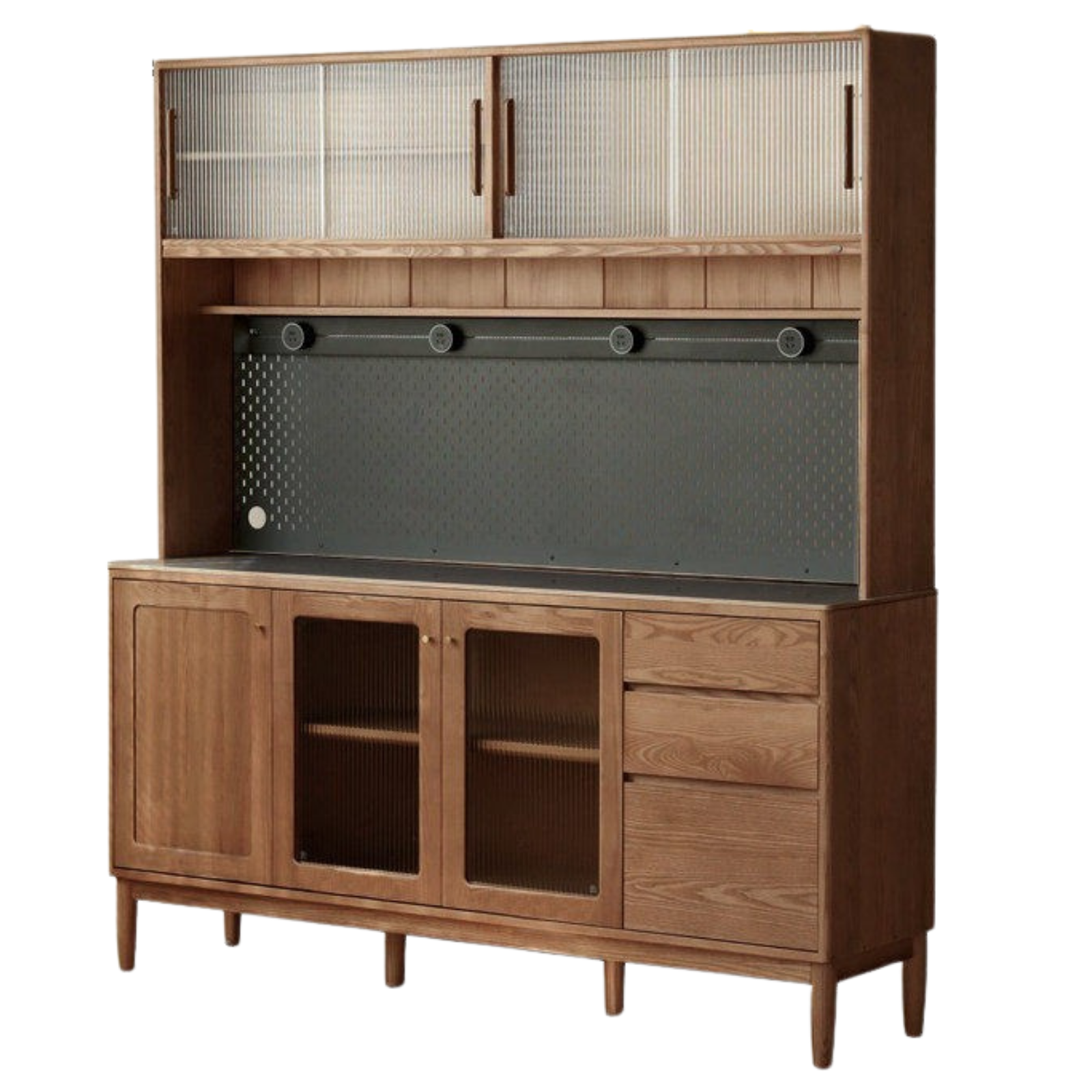 Ash Solid Wood Rock Board Dining Sideboard