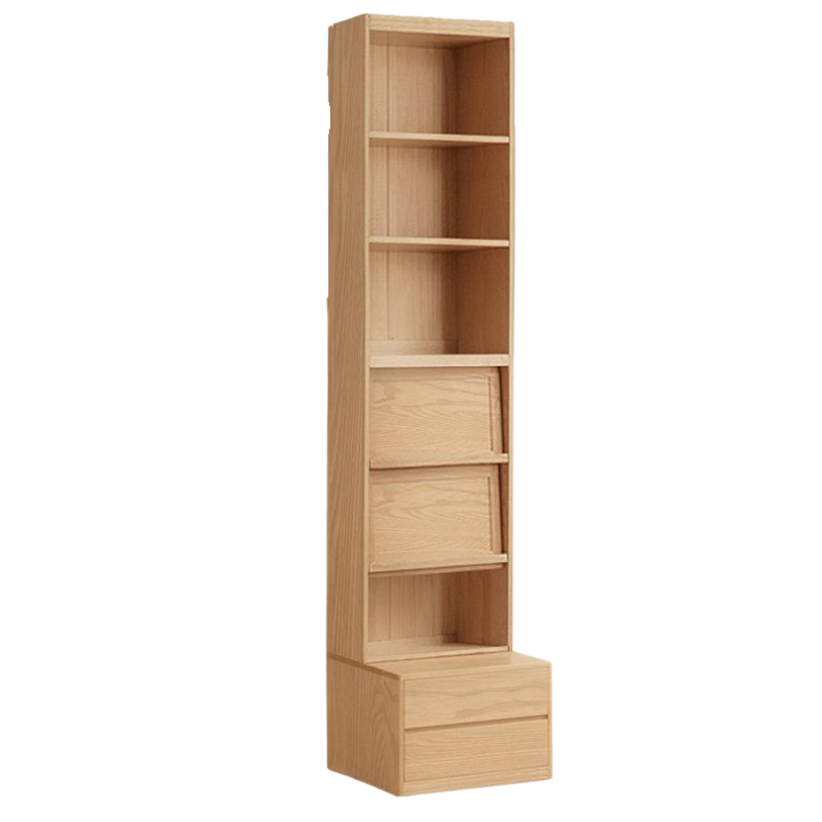 Ash, Oak Solid Wood Modern Combination Bookcase Integrated Card Seat