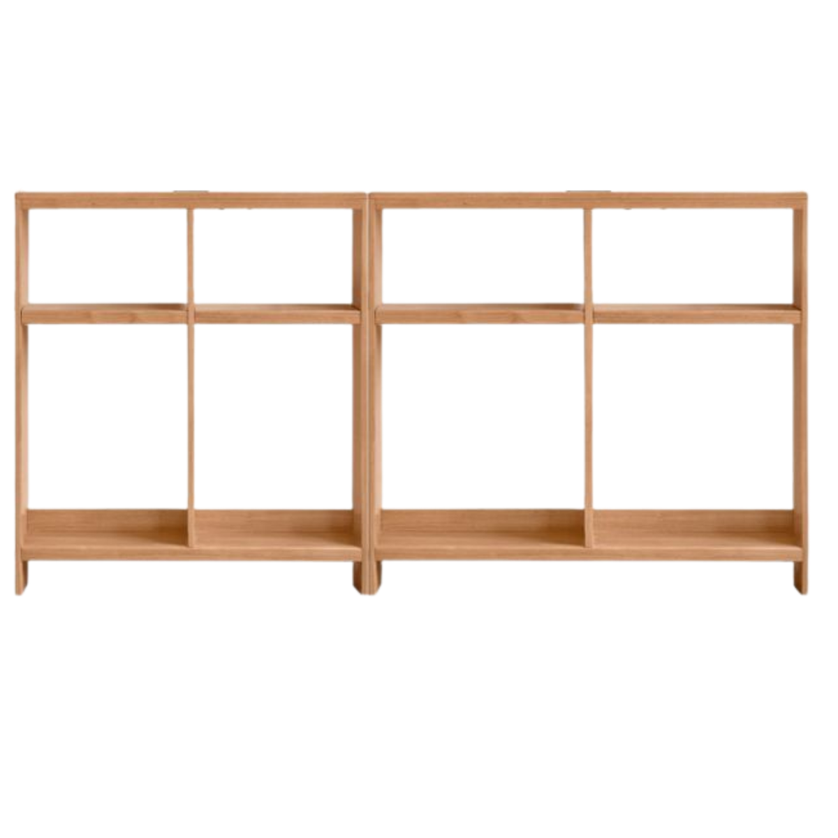 Solid RubberWood Sofa Back Console Table with Open Storage Shelves