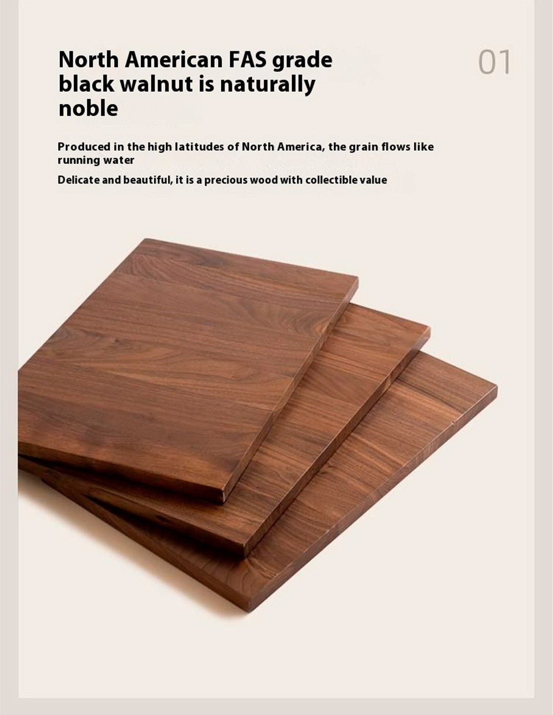 Black Walnut Solid Wood Italian Light Luxury Luminous Bed