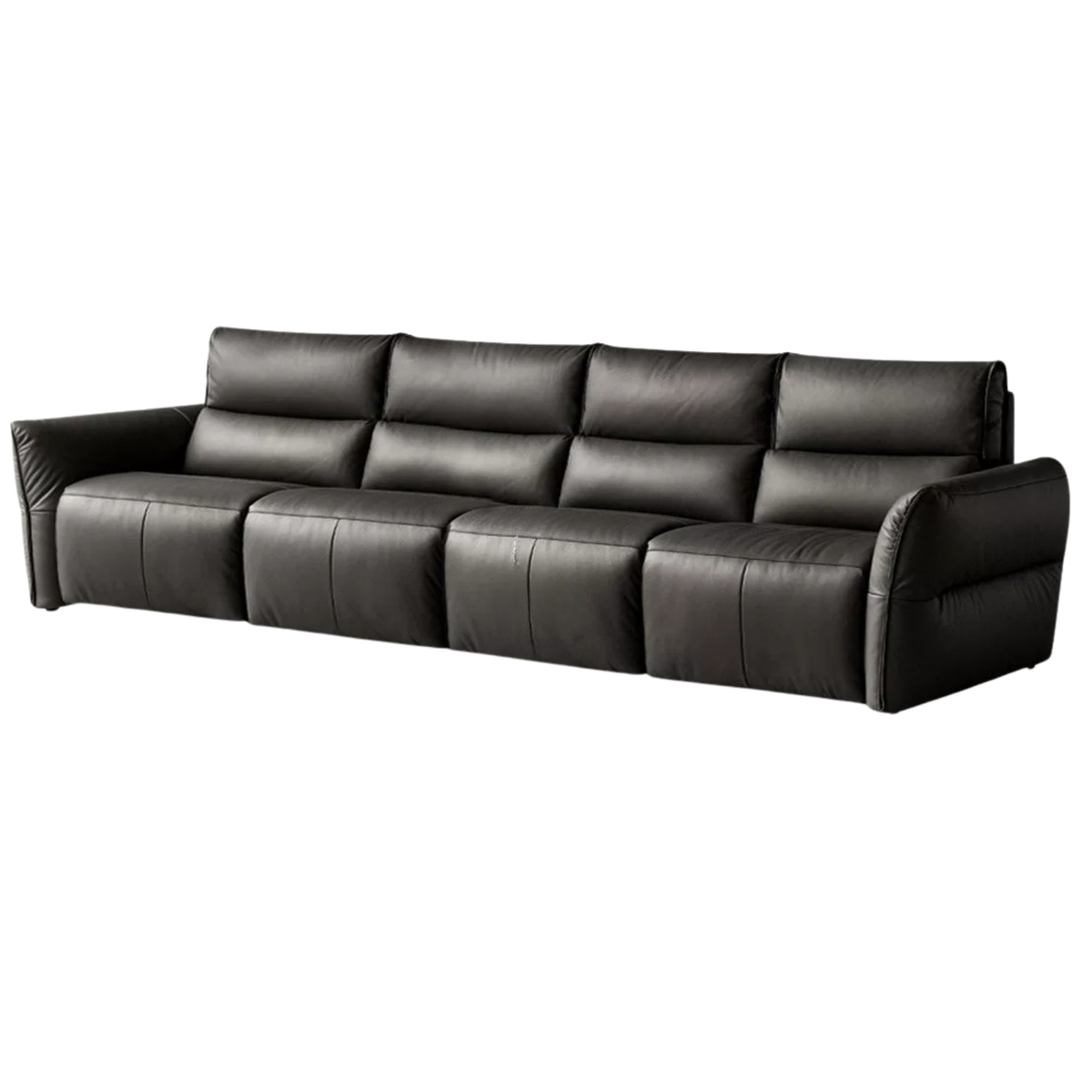 Genuine Leather Sofa Italian Light Luxury Tofu Block Sofa
