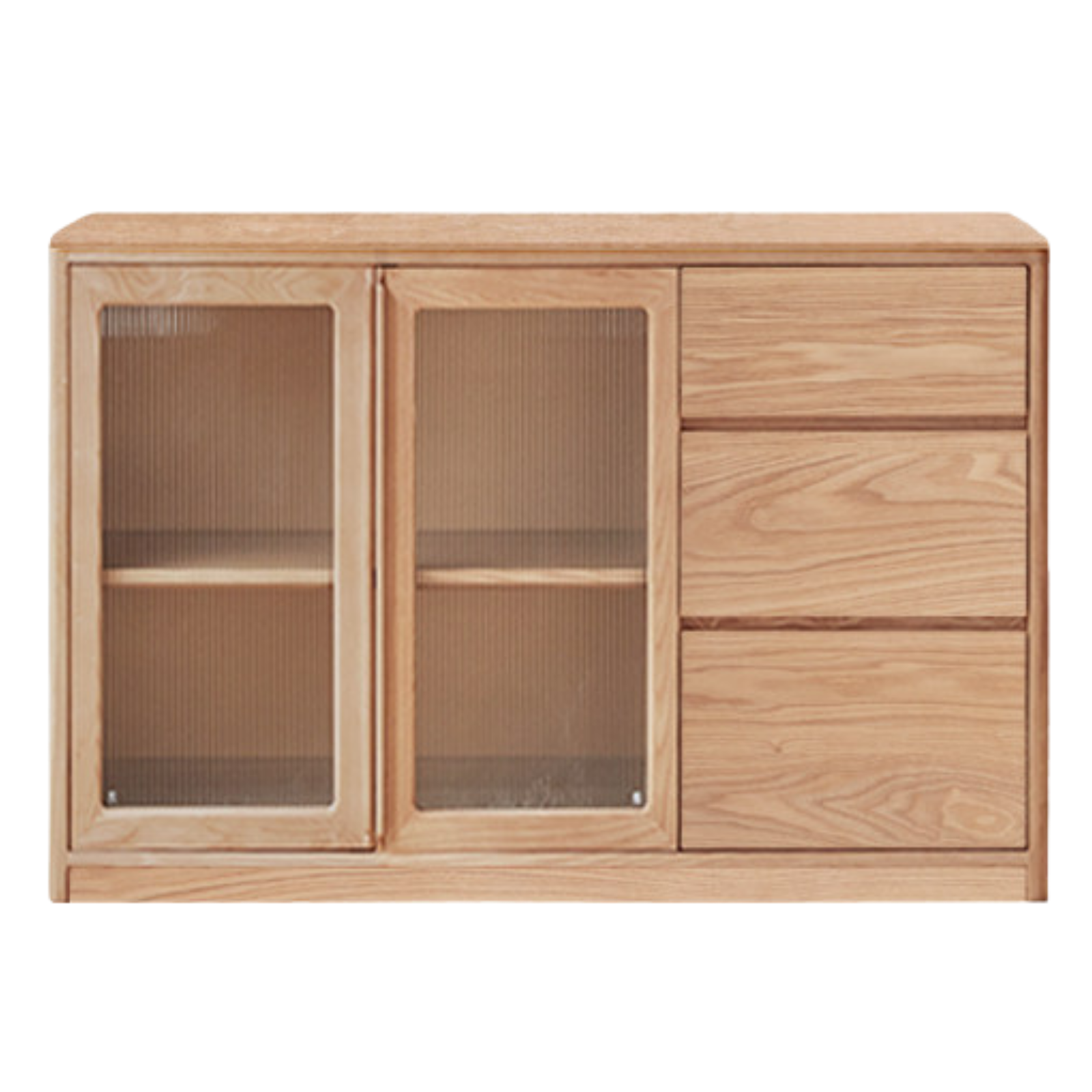 Ash Solid Wood White Wax Rock Plate Sideboard