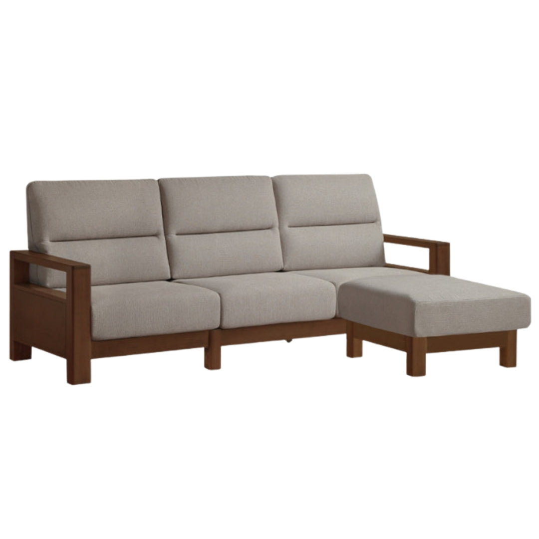 Sandalwood Solid Wood Fabric Sofa