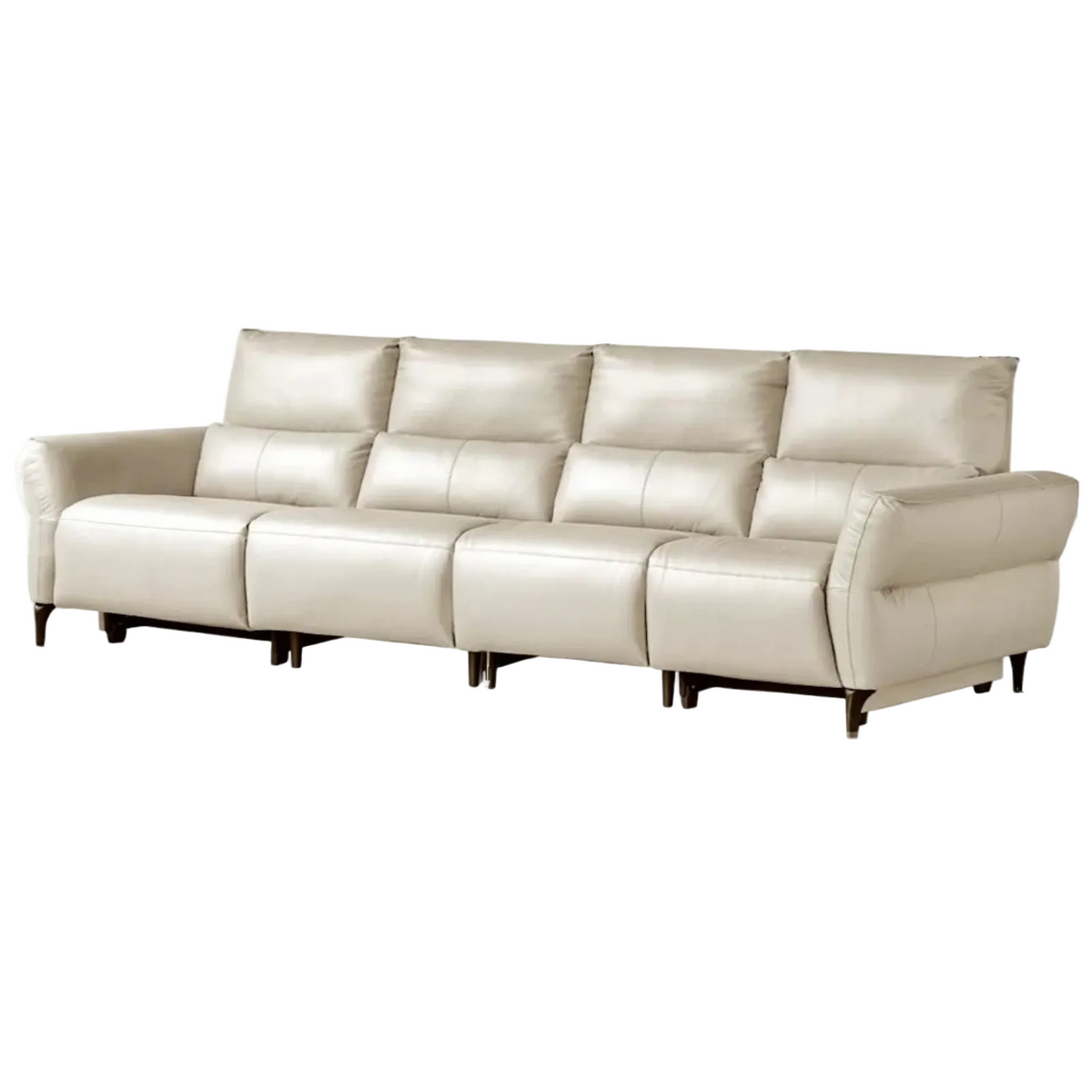Genuine Leather Power Reclining Sofa with High Back, Single or Dual Power Recliners & USB Charging