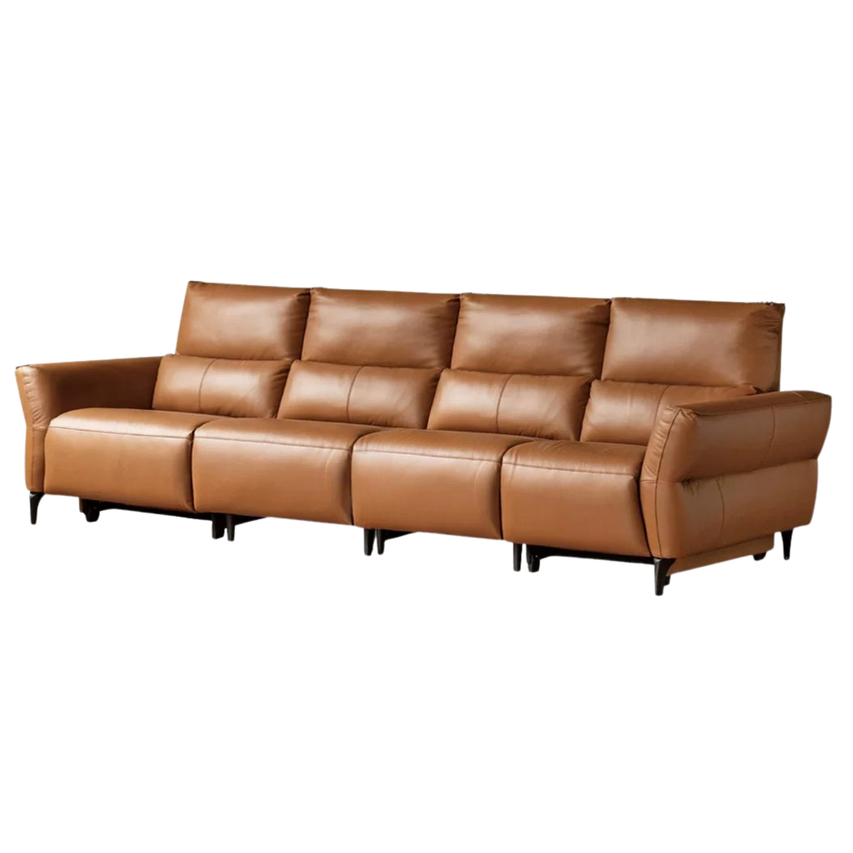 Genuine Leather Power Reclining Sofa with High Back, Single or Dual Power Recliners & USB Charging