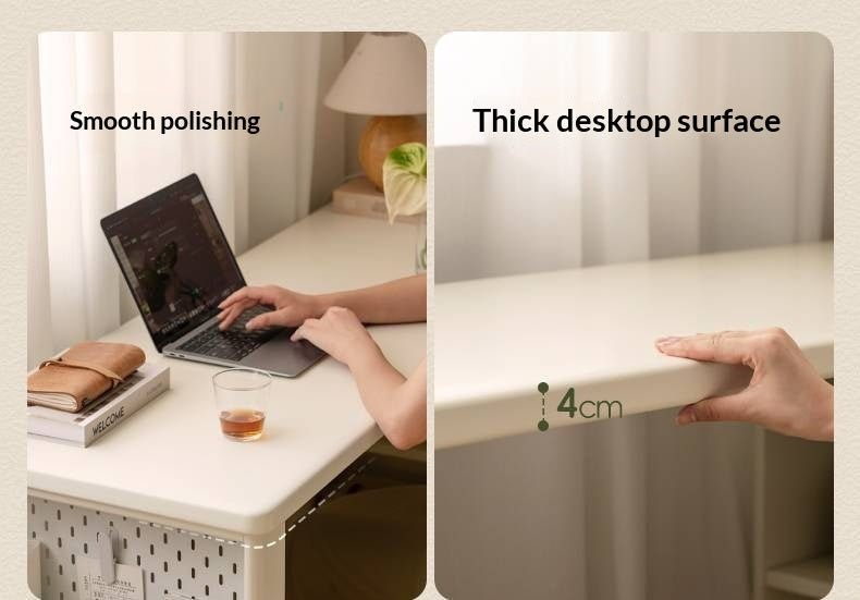 Rubberwood Solid Wood Cream Style Office Desk