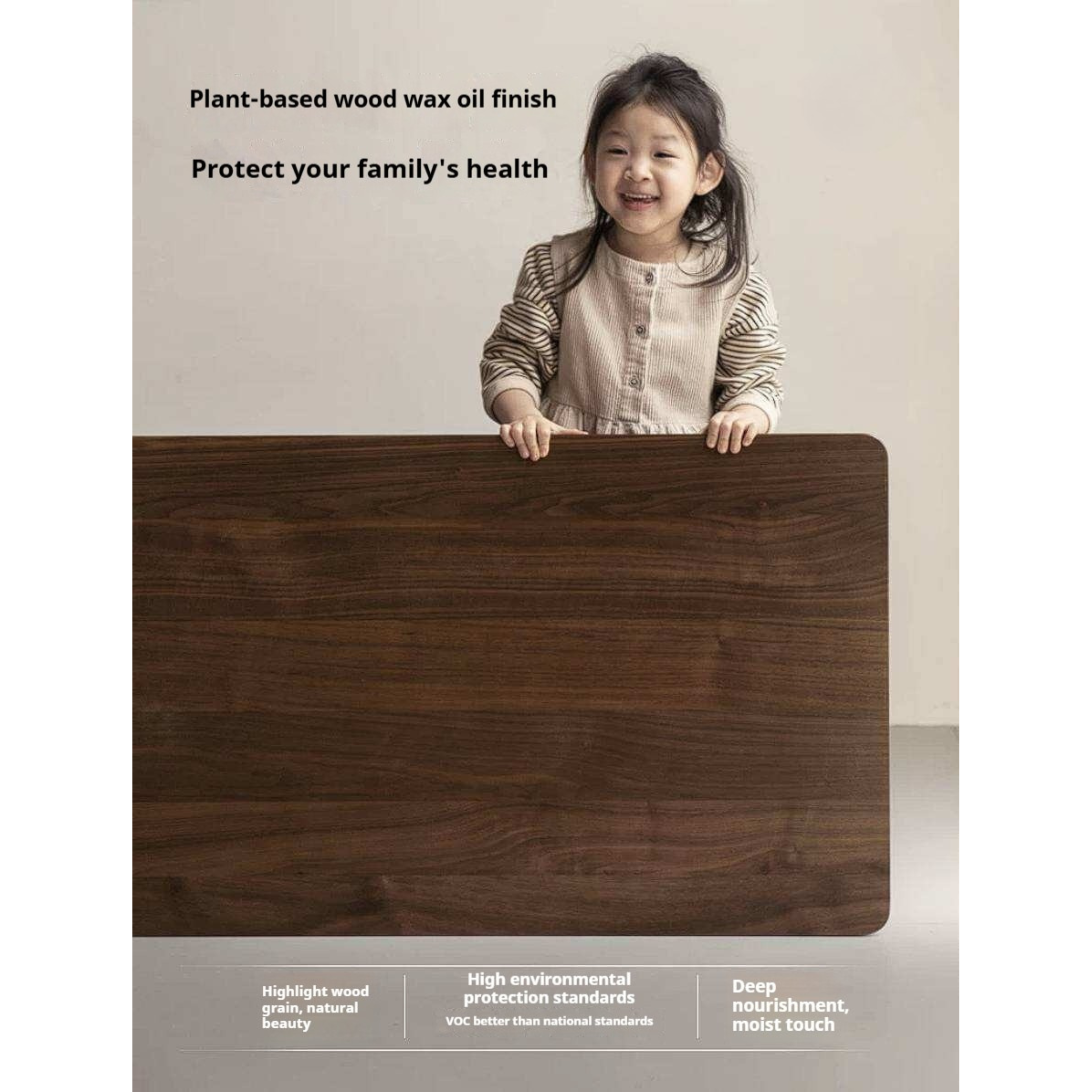 Black Walnut, Oak, Ash, Cherry Wood, Golden Sandalwood Solid Wood Adjustable Height Coffee Table