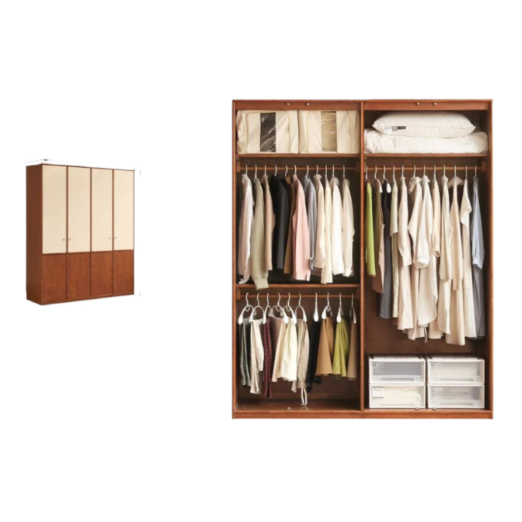 Oak Solid Wood Antique Style Wardrobe