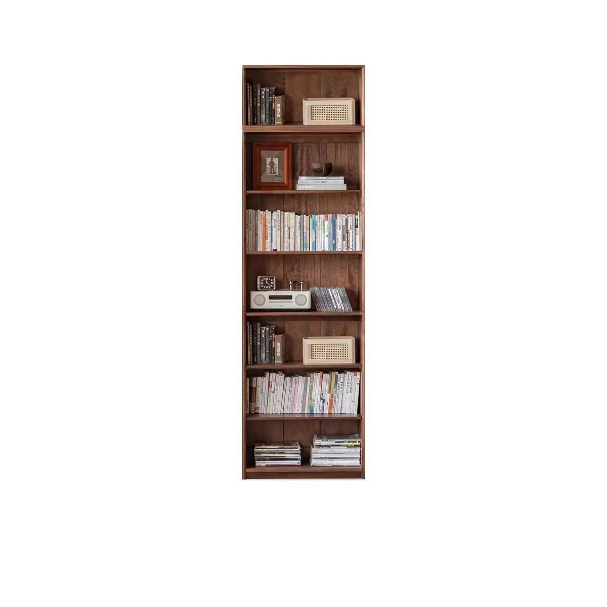 Black Walnut solid wood bookcase floor-standing free combination bookshelf<