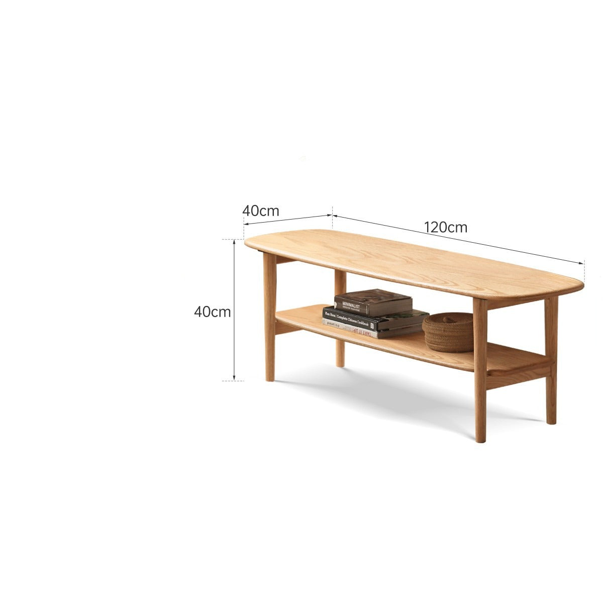 Oak Solid Wood Minimalist Ultra Narrow coffee Table