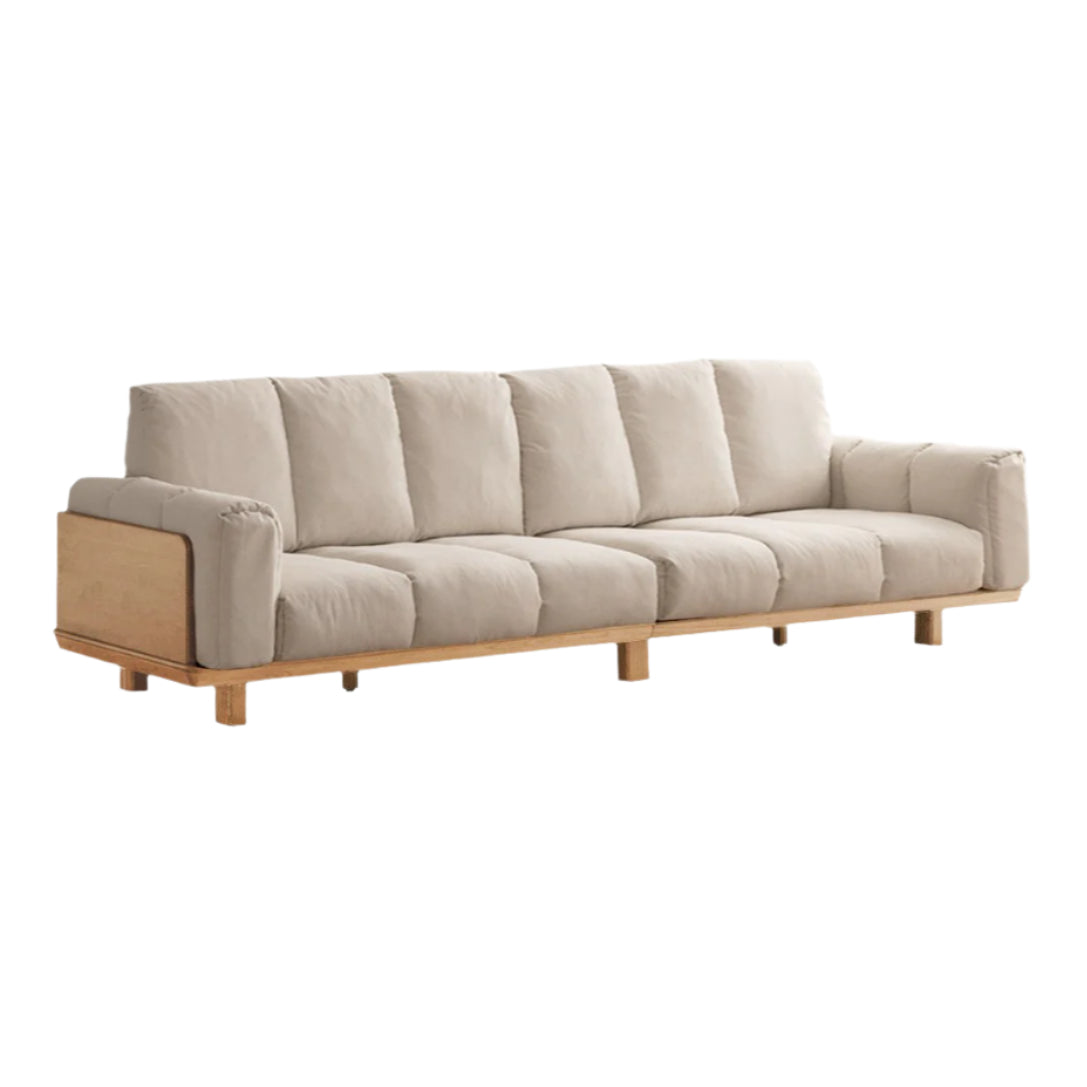 Black Walnut, Ash Solid Wood Modern Down Straight Sofa