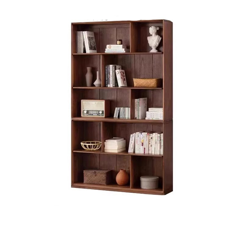 Black Walnut Solid Wood Floor-standing Low Bookcase Combination Bookshelf<