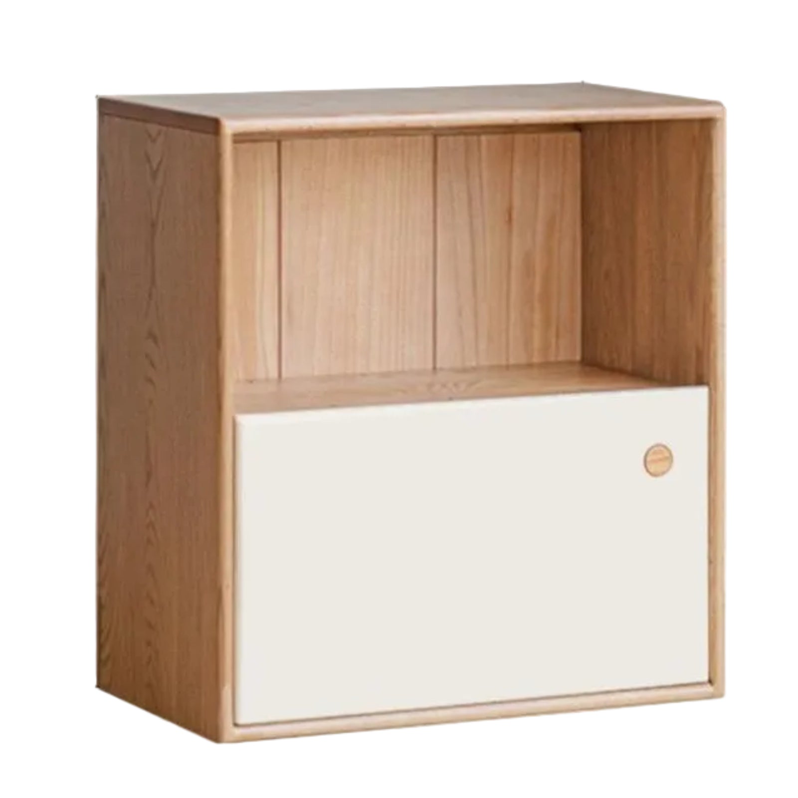 Oak, Beech Solid Wood Cream Style Module Combination Bookcase