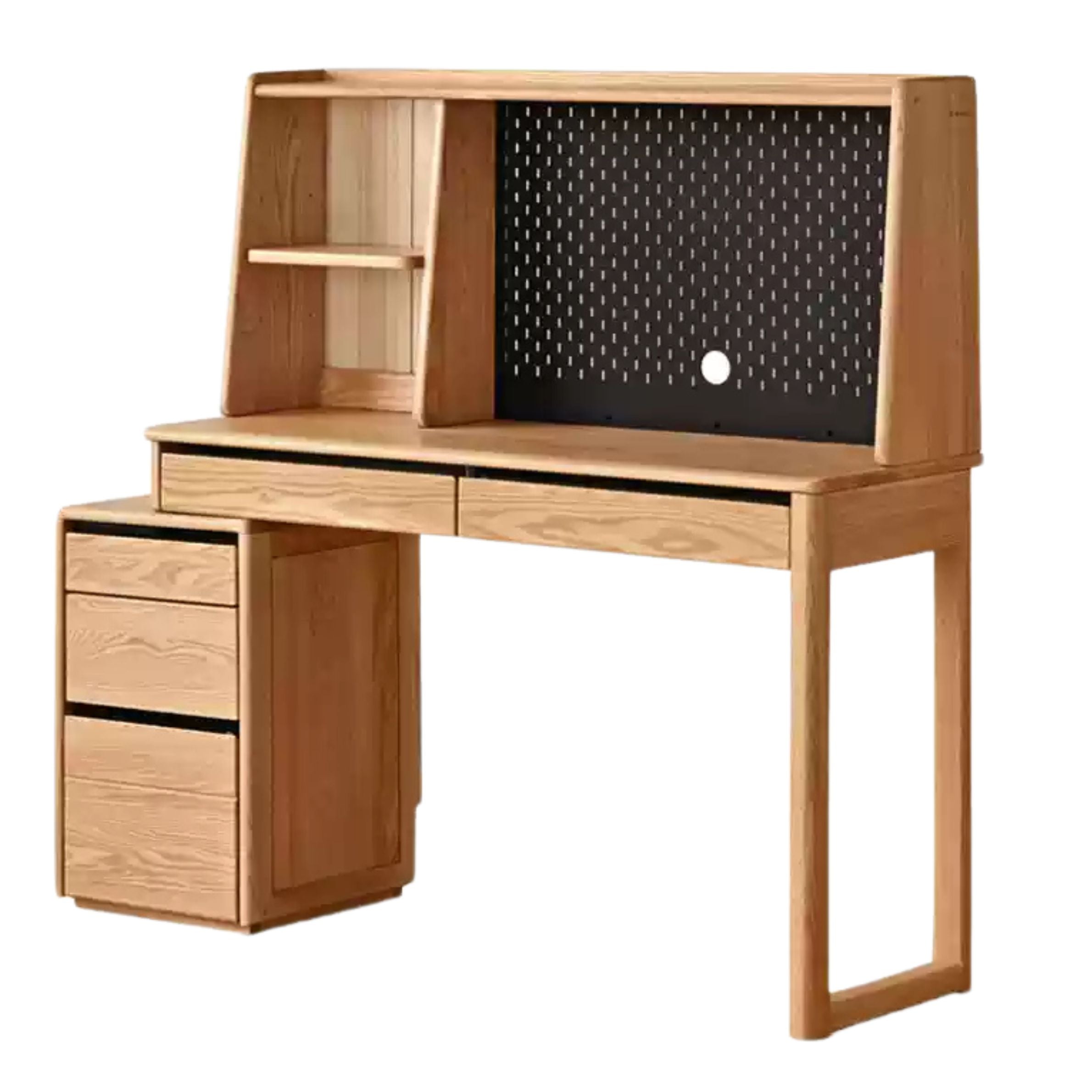 Oak Solid Wood Modern Computer Retractable Table