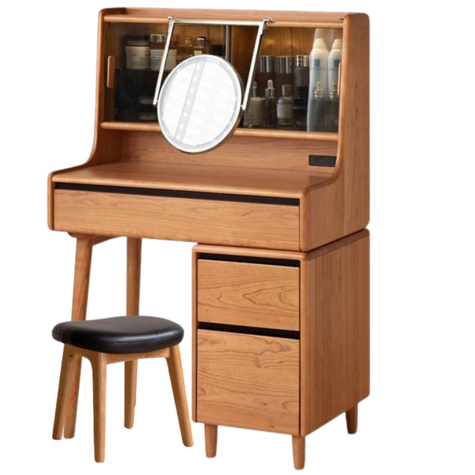 Cherry Solid Wood Multifunctional Vanity Table