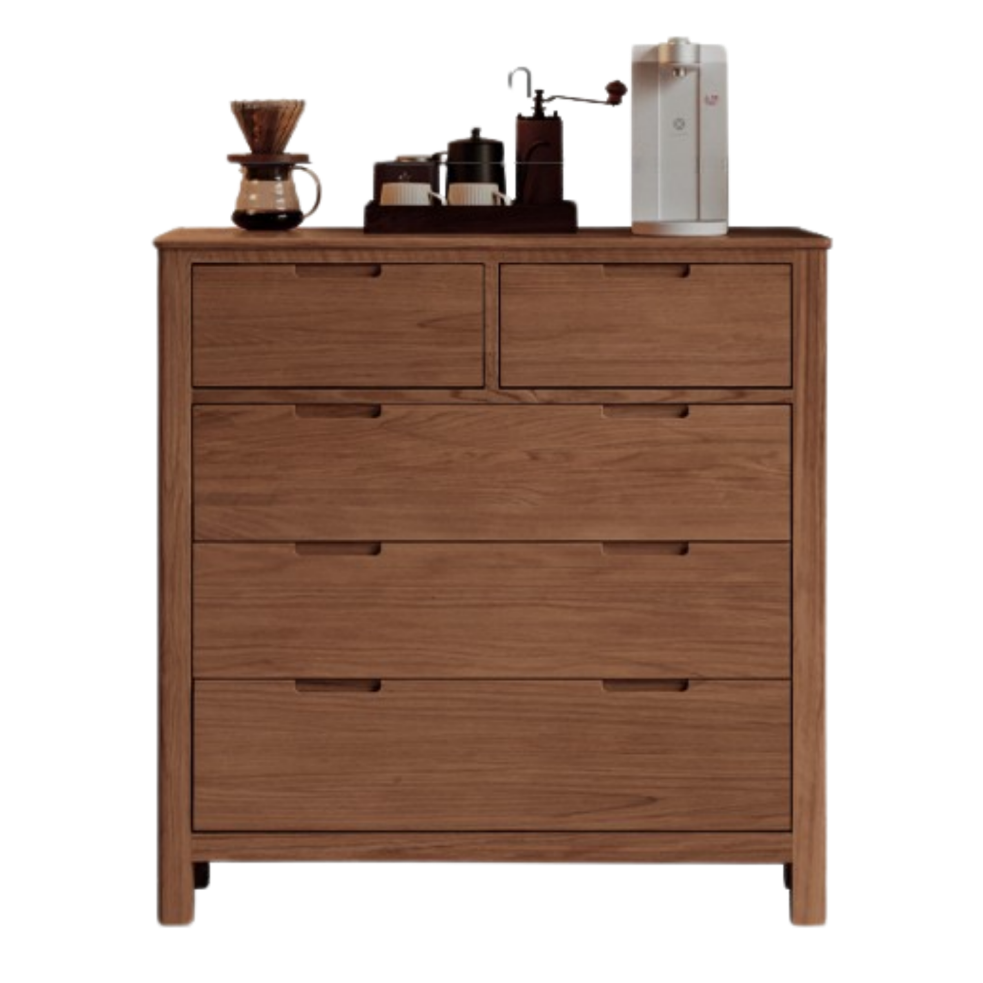 Oak Solid Wood, Solid Rubberwood Nordic Chest of Drawers