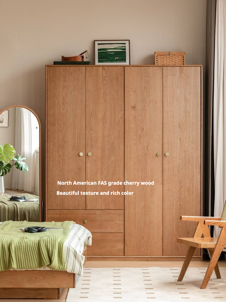 Сherry Solid Wood Exquisite Wardrobe.