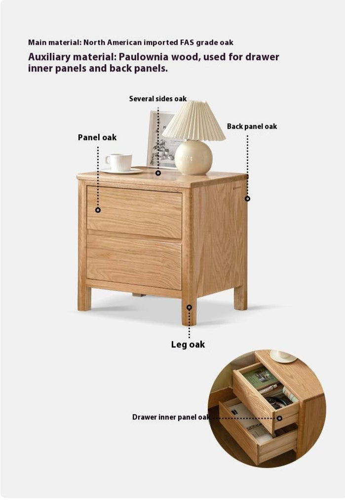Oak Solid Wood Nordic Nightstand